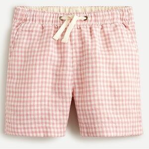 NWT Boys J. Crew Gingham Linen Drawstring Shorts Size 7